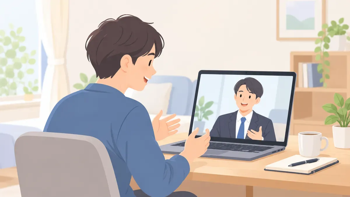 オンラインのカジュアル面談で話す場面